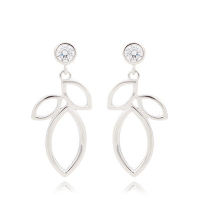 Sterling silver leaf pendant earrings